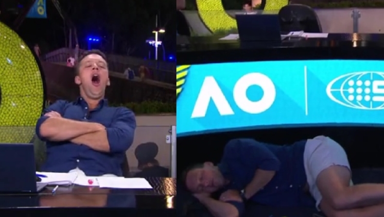 Σχολιαστής του Australian Open αποκοιμήθηκε την ώρα της μετάδοσης και έγινε viral (vid)