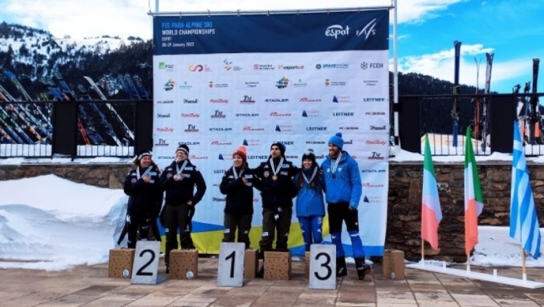 Παγκόσμιο Πρωτάθλημα Αλπικού Σκι: Στο βάθρο ξανά η Εύα Νίκου με τον οδηγό της Δημήτρη Προφέντζα!
