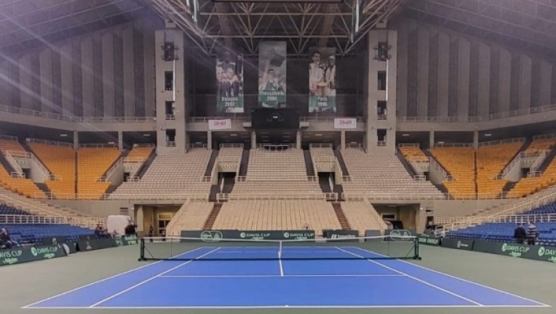 Το «Νίκος Γκάλης» του ΟΑΚΑ έγινε κορτ τένις για τον Στέφανο Τσιτσιπά και την εθνική ομάδα