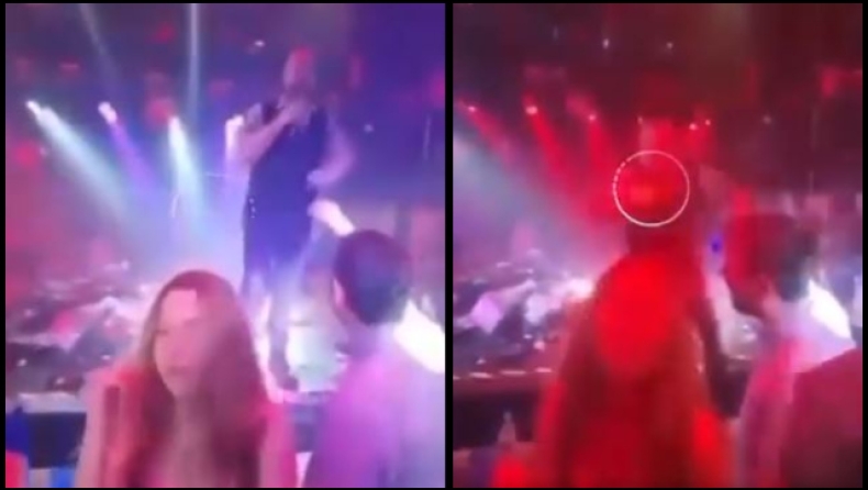 Η στιγμή της σοκαριστικής πτώσης του Χρήστου Δάντη από την σκηνή νυχτερινού κέντρου (vid)