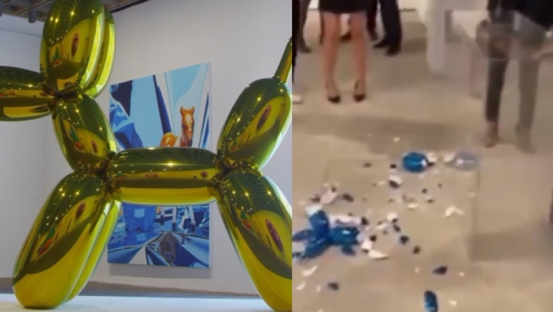 Απίστευτη γκάφα σε γκαλερί των ΗΠΑ: Ηλικιωμένη έσπασε «σκύλο από μπαλόνι» αξίας 42.000 δολαρίων (vid)