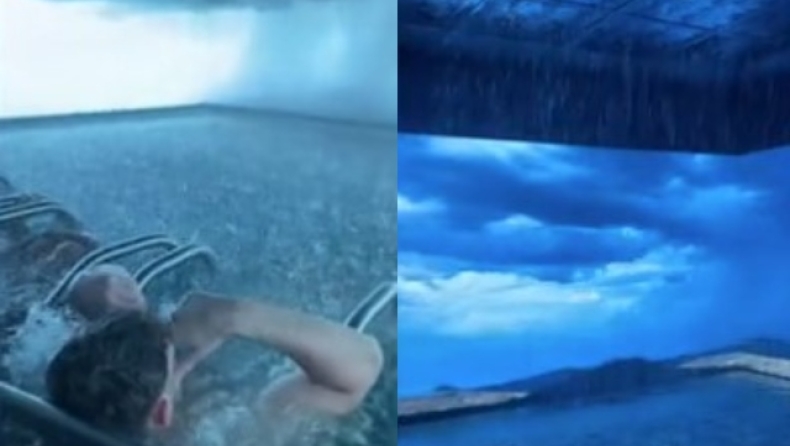 Σπα στην Ιταλία έχει προκαλέσει σάλο στο TikTok: Περιλαμβάνει 3D καταιγίδες, κεραυνούς και θύελλες (vid)
