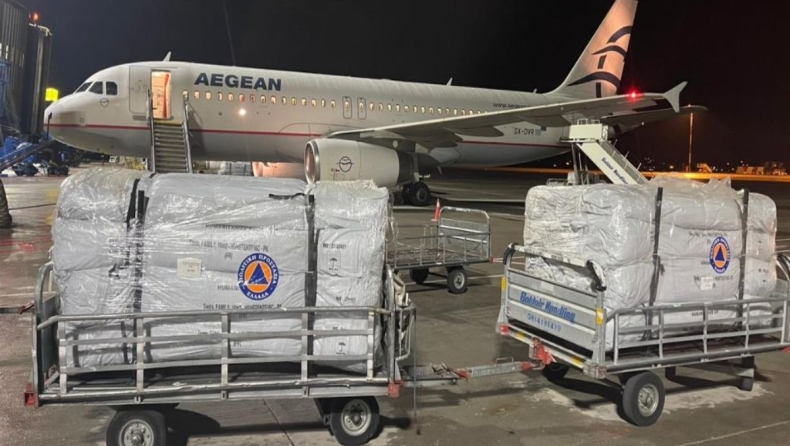 90 τόνοι η ανθρωπιστική βοήθεια που έχει στείλει η Ελλάδα στην Τουρκία