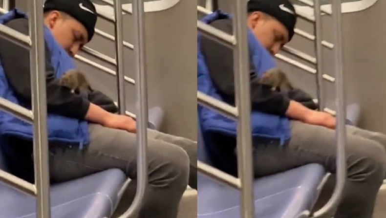 Αρουραίος σκαρφάλωσε σε επιβάτη του μετρό στη Νέα Υόρκη την ώρα που κοιμόταν (vid)