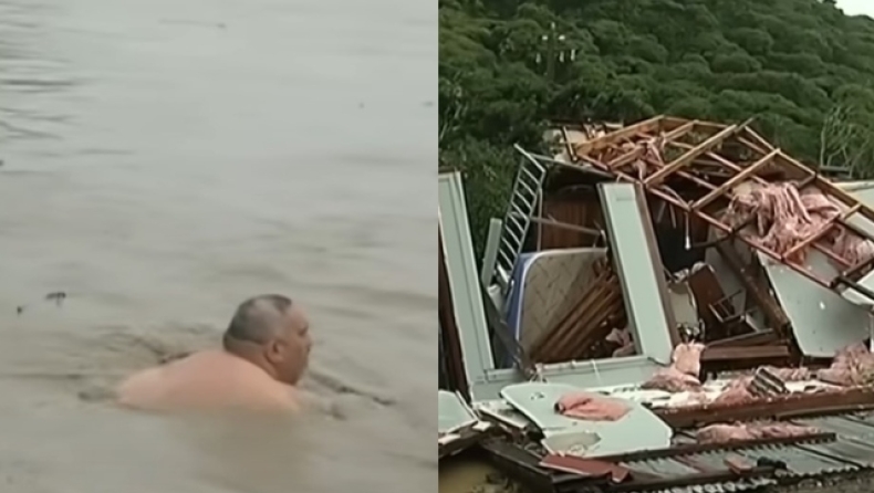  Κυκλώνας «σαρώνει» τη Νέα Ζηλανδία: Κάτοικοι ανέβηκαν σε στέγες για να σωθούν (vid)