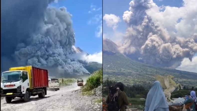 Απίστευτες εικόνες από την έκρηξη του ηφαιστείου Μεράπι στην Ινδονησία (vid)