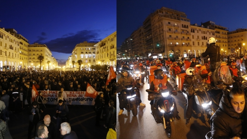Χιλιάδες κόσμου και στις απογευματινές συγκεντρώσεις σε Αθήνα και Θεσσαλονίκη (vid)