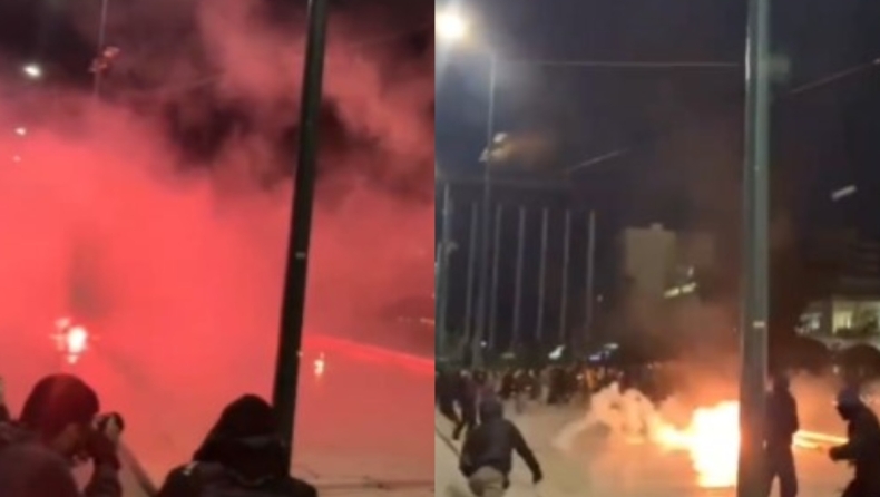 Επεισόδια στη συγκέντρωση για την τραγωδία στα Τέμπη: Συγκρούσεις διαδηλωτών και ΜΑΤ (vid)