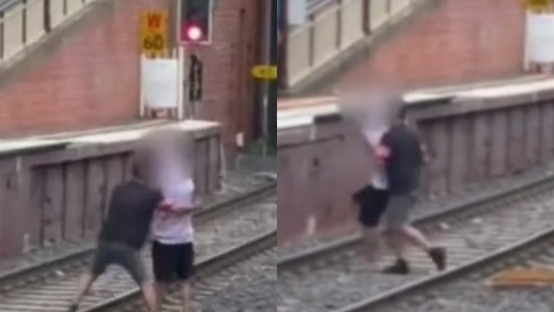  Καλός σαμαρείτης ρίσκαρε την ζωή του για να σώσει άνδρα που στέκονταν σε γραμμές τρένου στην Αυστραλία (vid)