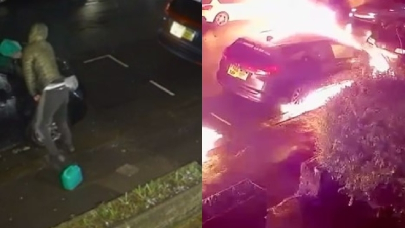  Άνδρας περιέλουσε με βενζίνη και έβαλε φωτιά σε αμάξια στην Αγγλία (vid)