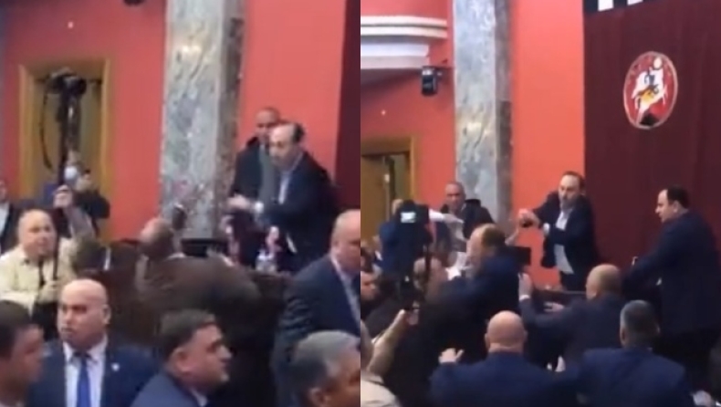 Άγριο ξύλο μεταξύ βουλευτών σε Κοινοβούλιο της Γεωργίας (vid)