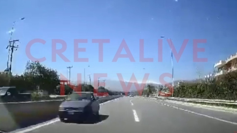Οδηγός στην Κρήτη πήγαινε ανάποδα στην Εθνική Οδό (vid)