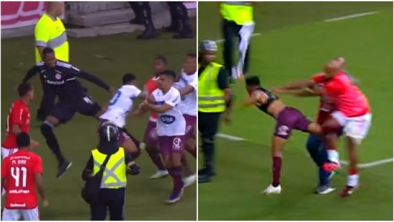 Απίθανο ξύλο μεταξύ παικτών και εισβολή οπαδών στο ματς της Ιντερνασιονάλ του Μολέντο