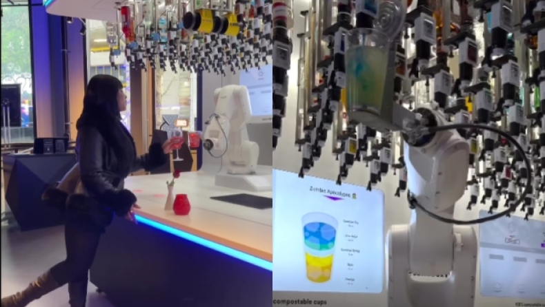 Η μιξολογία στην εποχή της τεχνολογίας: Το πρώτο ρομπότ bartender στον κόσμο (vid)