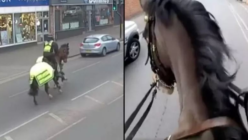 Απίστευτη καταδίωξη: Αστυνομικοί με άλογα κυνηγούσαν οδηγό επειδή μιλούσε στο τηλέφωνό του (vid)