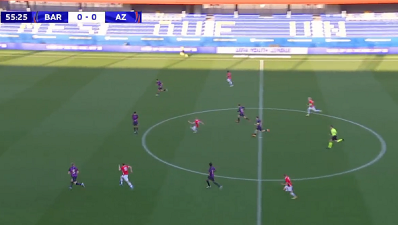 UEFA Youth League: Τρομερό γκολ από το κέντρο στο Μπαρτσελόνα-Άλκμααρ (vid)