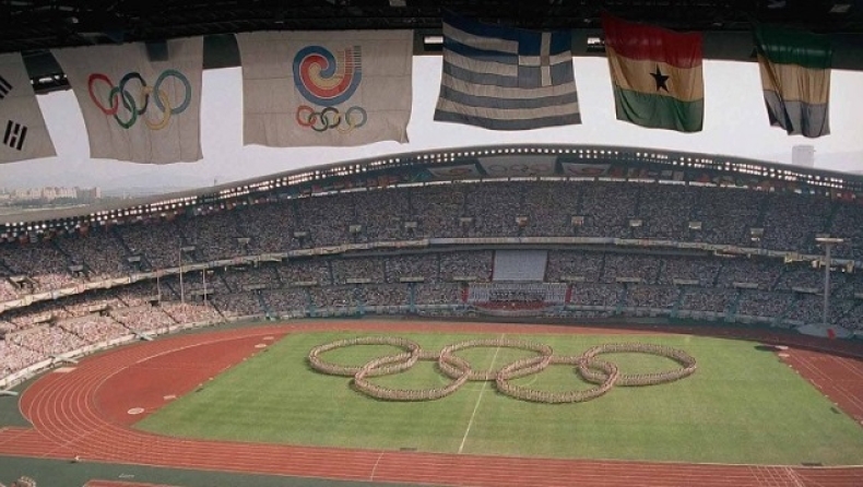 Εικόνα από την τελετή έναρξης των Ολυμπιακών Αγώνων του 1988 στη Σεούλ