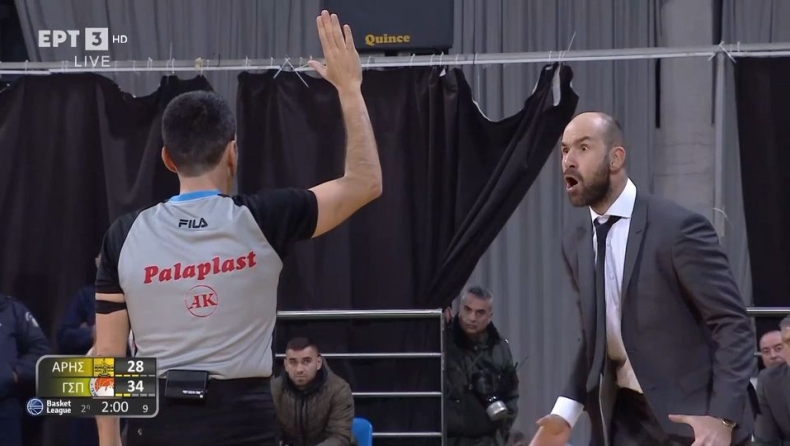 Άρης - Περιστέρι: Έξαλλος ο Σπανούλης με τον Κασελάκη (vid)