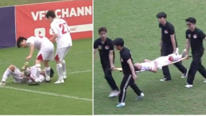 Νεαρός ποδοσφαιριστής στο Βιετνάμ αποχωρεί με φορείο