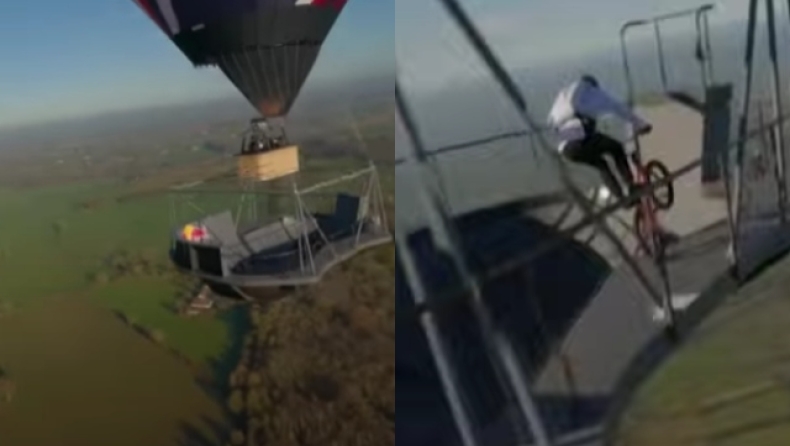 Κάνοντας ποδήλατο στα σύννεφα: Οδηγός BMX έκανε κόλπα στα 2.000 πόδια (vid)