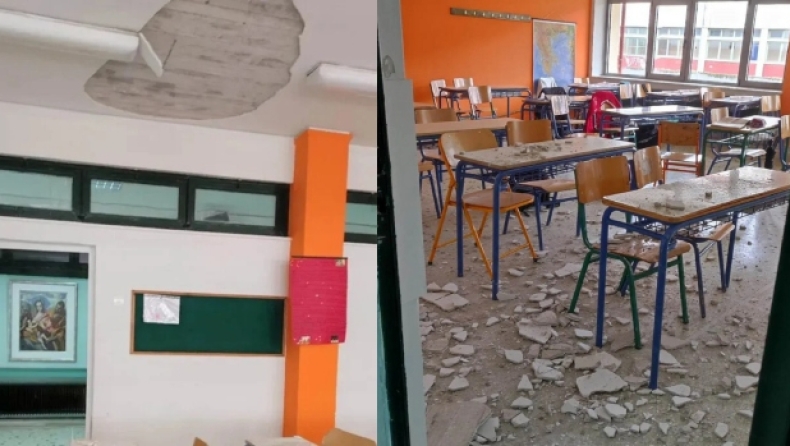  Έπεσαν σοβάδες σε γυμνάσιο στα Τρίκαλα: Οι μαθητές ήταν μέσα στην αίθουσα