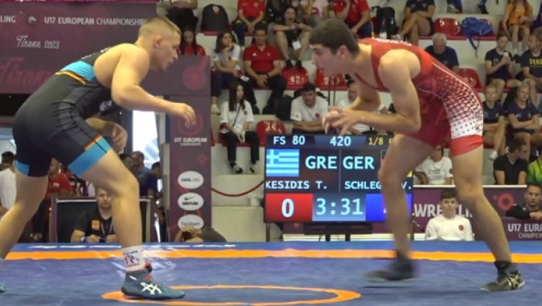 Ο Θεόφιλος Κεσίδης εν ώρα αγώνα