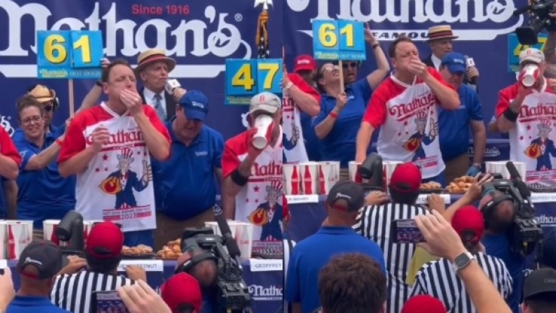 Ο πρωταθλητής των πρωταθλητών: Έφαγε 62 χοτ ντογκ σε 10 λεπτά (vid)