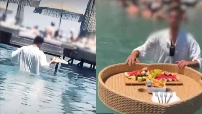 Το beach bar στη Ρόδο με τον σερβιτόρο που πηγαίνει την παραγγελία κολυμπώντας, «έπρεπε να είχε σφραγιστεί από το 2016» (vid)