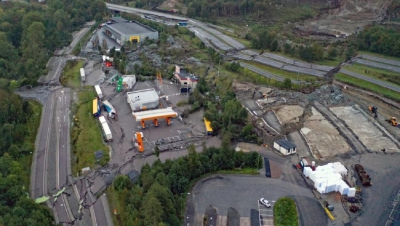 Κατολίσθηση στη Σουηδία προκάλεσε την κατάρρευση μεγάλου τμήματος αυτοκινητόδρομου 