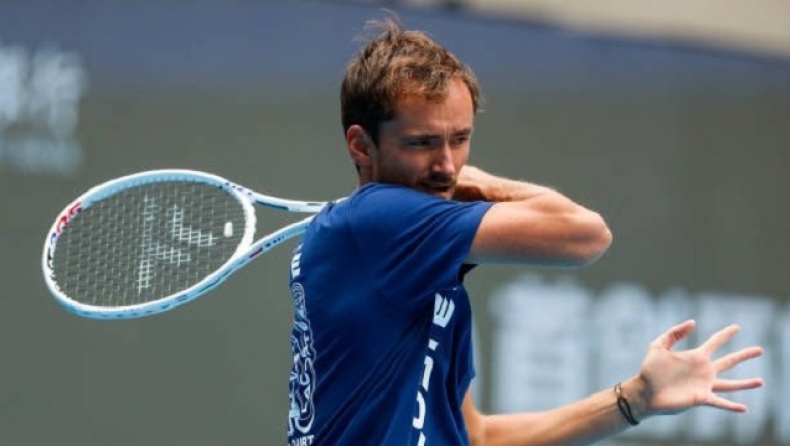 O Ντανίλ Μεντβέντεφ σε προπόνηση