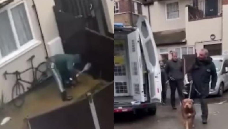 Σοκαριστικό βίντεο δείχνει ιδιοκτήτη σκύλου να το βαράει επανειλημμένα στο κεφάλι με φτυάρι (vid)