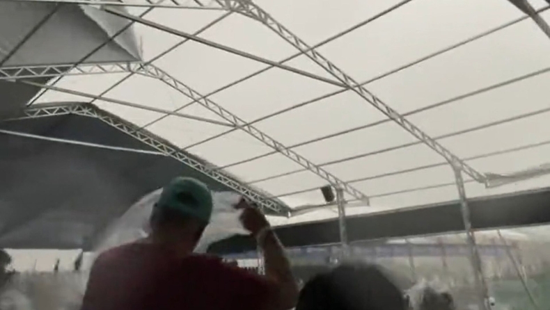 F1 – Βραζιλία: Η στιγμή που η οροφή ξεκολλάει από τον δυνατό άνεμο (vid)