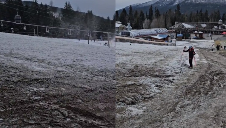 Σε απόγνωση οι λάτρεις του σκι: Απογοητευτικές οι εικόνες στο πιο διάσημο χιονοδρομικό κέντρο (vid)