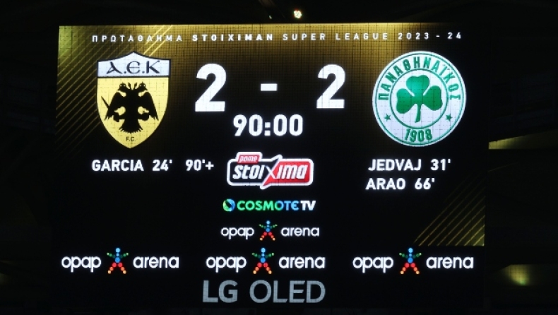 Τα γκολ και οι καλύτερες φάσεις από το ΑΕΚ-Παναθηναϊκός 2-2 (vid)