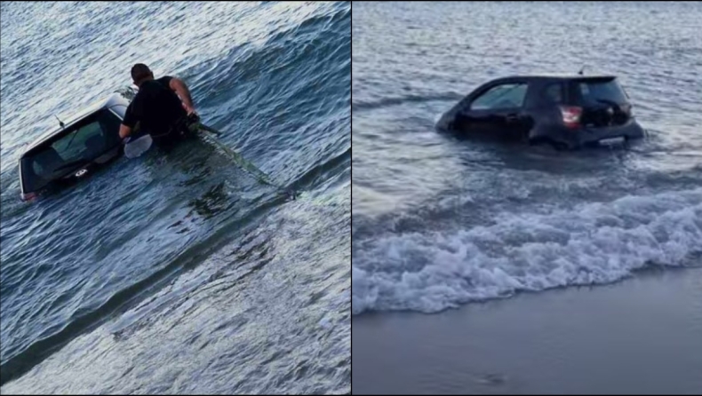 Απίστευτο περιστατικό στην Κρήτη: Τσακώθηκαν και της έριξε το αυτοκίνητο στην θάλασσα (vid)