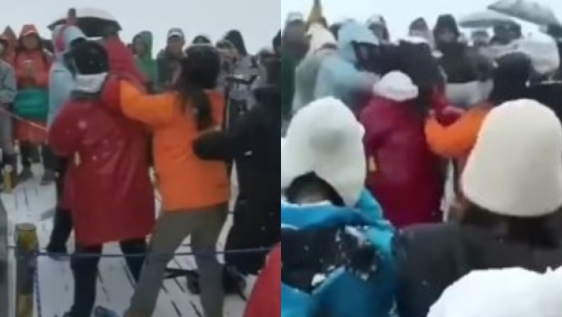 Κίνα: Τουρίστες πλακώθηκαν στο ξύλο σε υψόμετρο 4.680 μέτρων για μια selfie (vid)