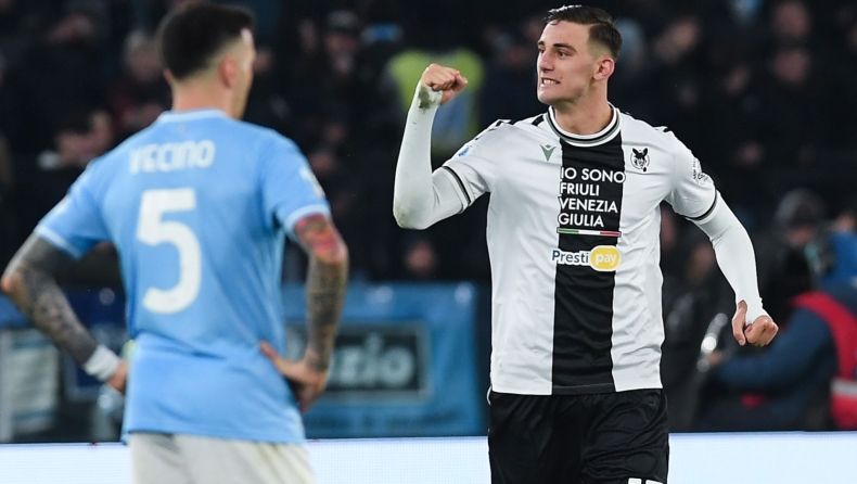 Λάτσιο - Ουντινέζε 1-2: Ηττα οι Λατσιάλι, μπήκε στο 90'+7' ο Μανδάς