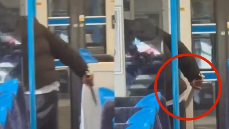Φρίκη σε τρένο στη Βρετανία: «Αυτός ο άντρας μαχαιρώνει κάποιον» (vid)