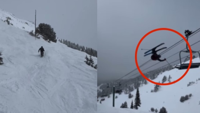 Σκιέρ με υπερβολική αυτοπεποίθηση χτύπησε στο lift: Το βίντεο που έγινε viral (vid)