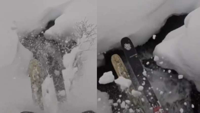 Σκιέρ έζησε τον απόλυτο εφιάλτη: Έπεσε στο κενό και κατέληξε σε καταρράκτη (vid) 