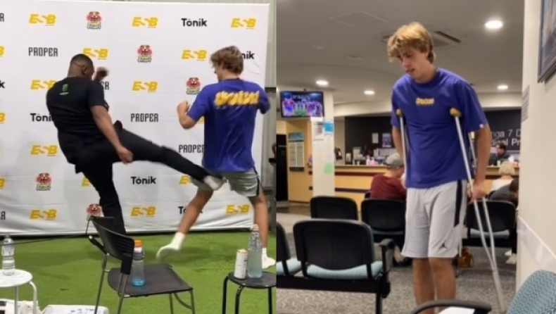 Influencer ζήτησε από αθλητή του UFC να τον κλωτσήσει στο πόδι: Κατέληξε στο νοσοκομείο και κυκλοφορεί με πατερίτσες (vid)