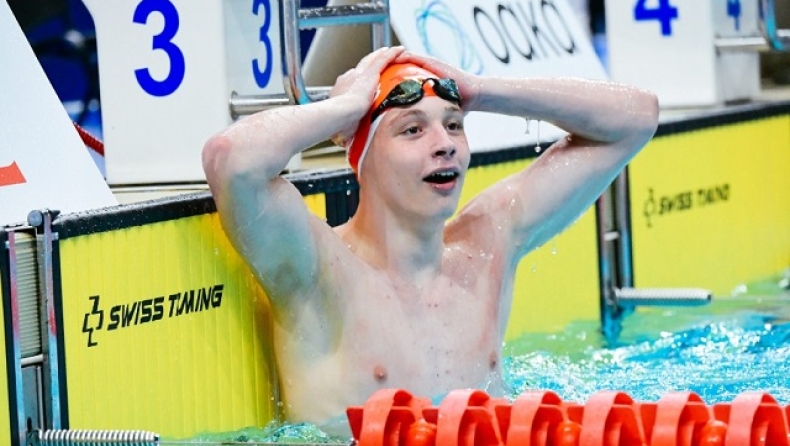  O 16χρονος Βαγγέλης Ντούμας σημείωσε τρία πανελλήνια ρεκόρ στον τελικό στα 100μ. πρόσθιο στην πρεμιέρα του «Ακρόπολις 2024»