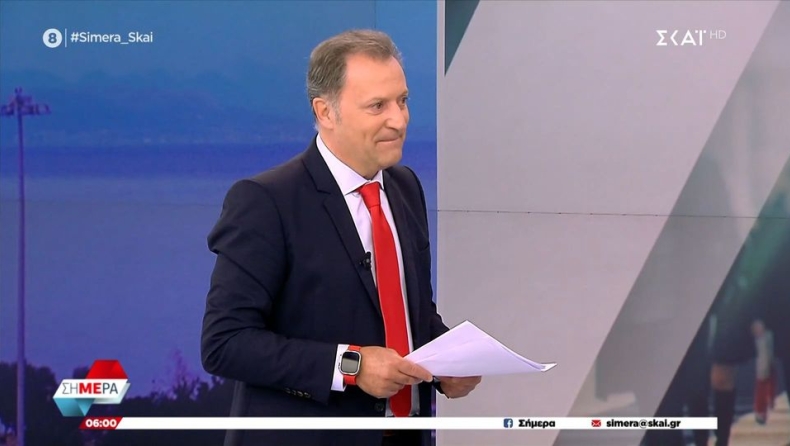 Με κόκκινη γραβάτα και λουράκι ο Οικονόμου: «Τα δελτία που χάλαγαν κόσμο για τον βάζελο για να δω τι θα κάνουν απόψε» (vid)