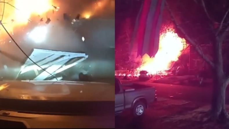 Συνωμοσιολόγος τίναξε το σπίτι του στον αέρα: Αστυνομικός κατέγραψε τη στιγμή της έκρηξης (vid) 