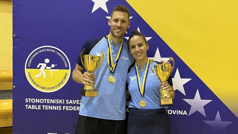 “Χρυσοί” οι Αγγελάκης και Τόλιου στο βαλκανικό πρωτάθλημα πινγκ πονγκ