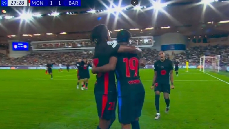 Μονακό-Μπαρτσελόνα: Ο Γιαμάλ απάντησε στο γκολ των Μονεγάσκων ισοφαρίζοντας για τους Μπλαουγκράνα (vid)