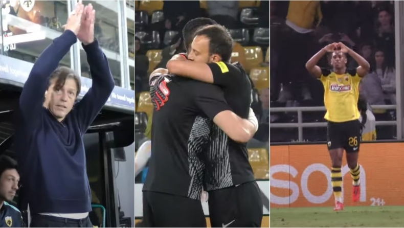 ΑΕΚ: Το «ευχαριστώ» του Αλμέιδα στον κόσμο, η αγκαλιά Στρακόσα με Μπρινόλι και το πρώτο γκολ του Μαρσιάλ (vid)