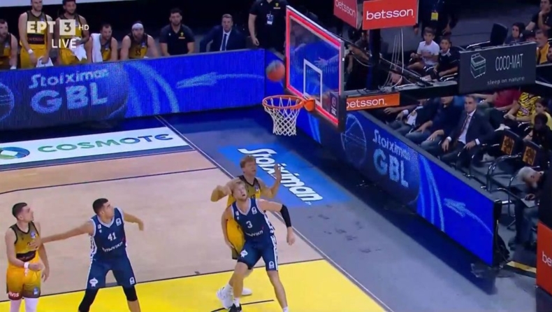 ΑΕΚ - Καρδίτσα: Το buzzer beater του Μπράις στο φινάλε της πρώτης περιόδου (vid)