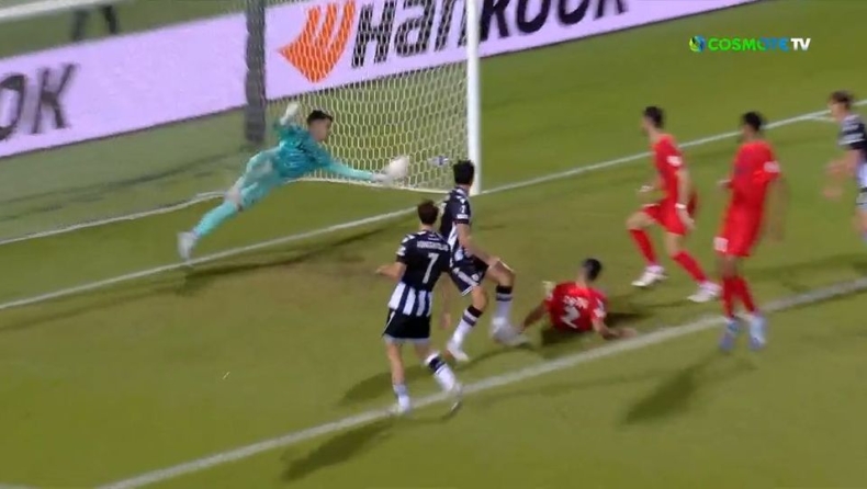 ΠΑΟΚ-Στεάουα Βουκουρεστίου: Απίθανη απόκρουση του Ταρνοβάνου στην κεφαλιά του Οζντόεφ (vid) 