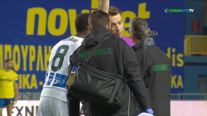 Παναιτωλικός - Παναθηναϊκός: Κίτρινη κάρτα στον... γιατρό του Τριφυλλιού για καθυστερήσεις (vid)